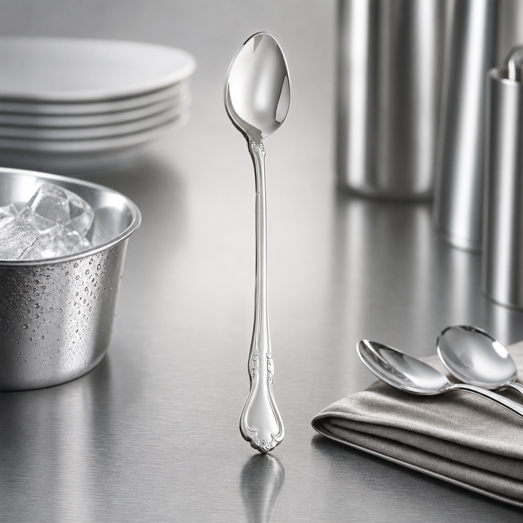 Product image #4 for Winco Chantelle Extra Heavy Weight Iced Tea Spoon, 7-1/2 Inch, 18/8 Stainless Steel, Mirror Finish