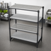 Thumbnail image #3 for Cambro Camshelving Basics Plus 21 x 36 Inch 4-Shelf Shelf Kit, Vented and Solid, Brushed Graphite