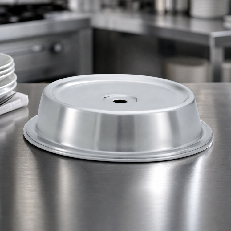 Product image #3 for Vollrath Stainless Steel Satin Finish Round Plate Cover for 10-7/16" to 10-1/2" Plates