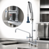 Thumbnail image #3 for T&S Brass EverSteel DuraPull 8-Inch Center Deck Mount Workboard Add-On Faucet Pre-Rinse Unit with 12-Inch Swing Nozzle