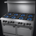 Thumbnail image #3 for Garland G Starfire Pro G48-8LL 48-Inch Gas Restaurant Range with 8 Open Burners and 2 Space-Saver Ovens