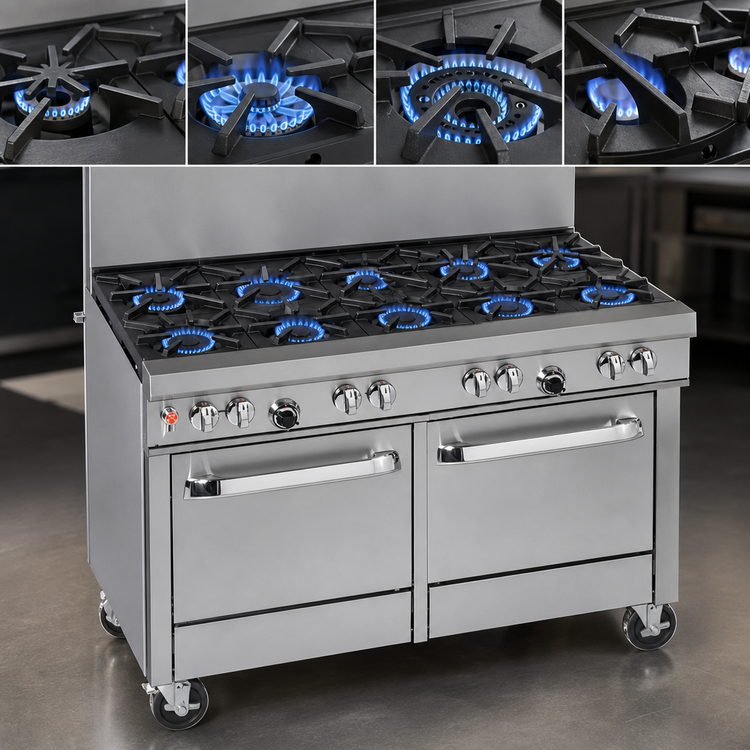 Product image #3 for Southbend Ultimate 48-Inch Natural Gas Restaurant Range with 7 Open Burners and 2 Space Saver Ovens