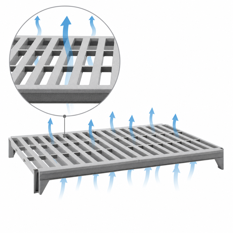 Product image #4 for Cambro Camshelving Premium Vented Shelf Kit, 18 x 60 Inch, Speckled Gray