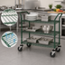 Thumbnail image #3 for Quantum 3-Shelf Wire Utility Bus Cart, 42 x 18 x 37-1/2 Inches, Green Epoxy Antimicrobial Finish