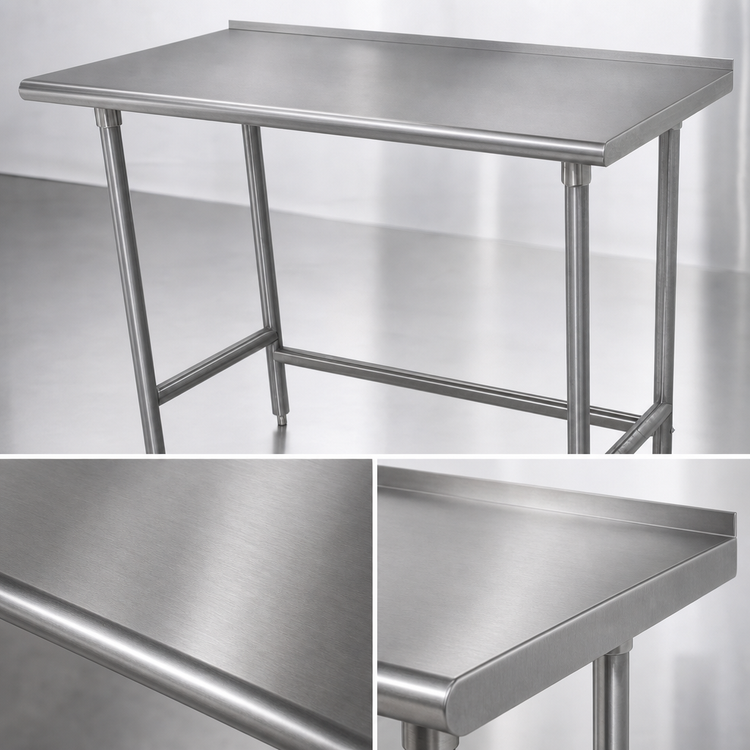 Product image #3 for Advance Tabco TFMS-240 Corner Stainless Steel Work Table, 30 x 24 Inches, 16 Gauge 304 Stainless Steel Top, 1-1/2 Inch Rear Up-Turn