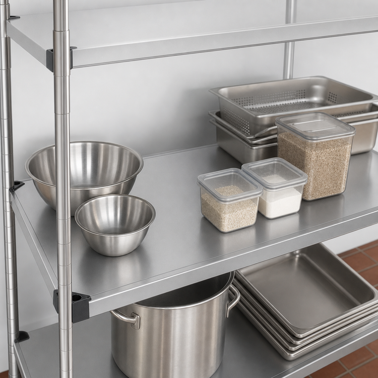 Product image #3 for Quantum 54" x 18" Solid Shelf with Marine Edge, 304 Stainless Steel