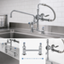 Thumbnail image #3 for T&S Brass 8-Inch Centers Deck-Mount Add-On Mixing Faucet with 12-Inch Swing Nozzle, 20-Inch Hose, and 1.15 GPM Spray Valve
