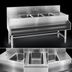 Thumbnail image #3 for Eagle Spec-Bar 3-Compartment Underbar Sink Unit with Right Drainboard, 72 x 24 Inches