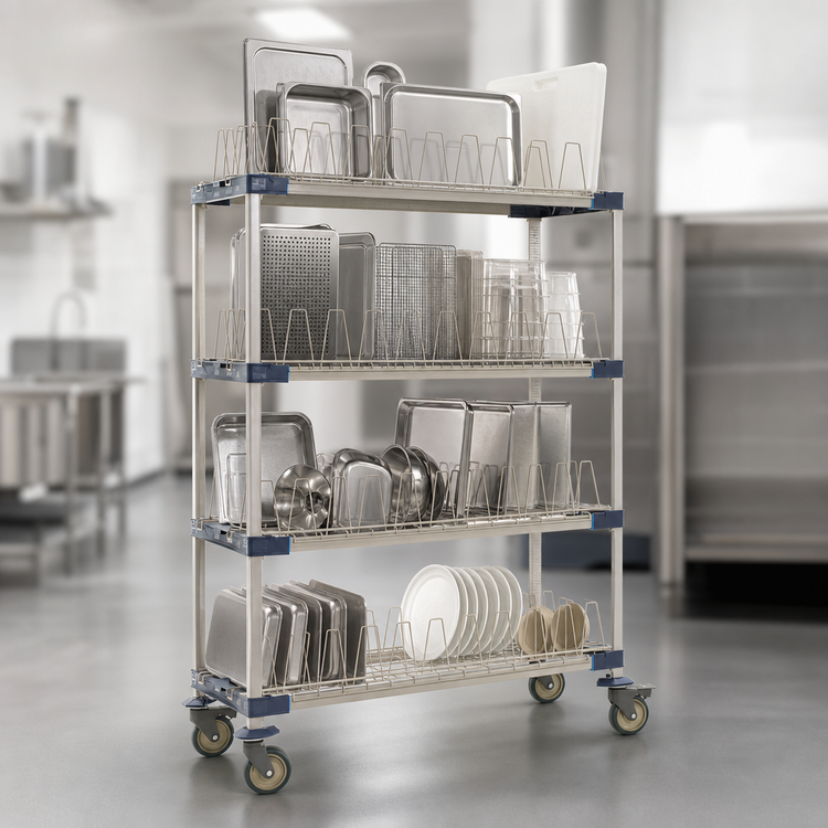 Product image #3 for MetroMax 4 48-Inch Mobile 4-Tier Bulk Drying Rack Unit