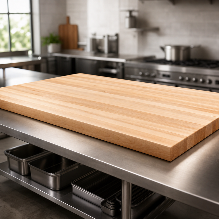 Product image #3 for Boos Block 96" x 48" x 3" Edge Grain Maple Kitchen Countertop, Varnique Finish