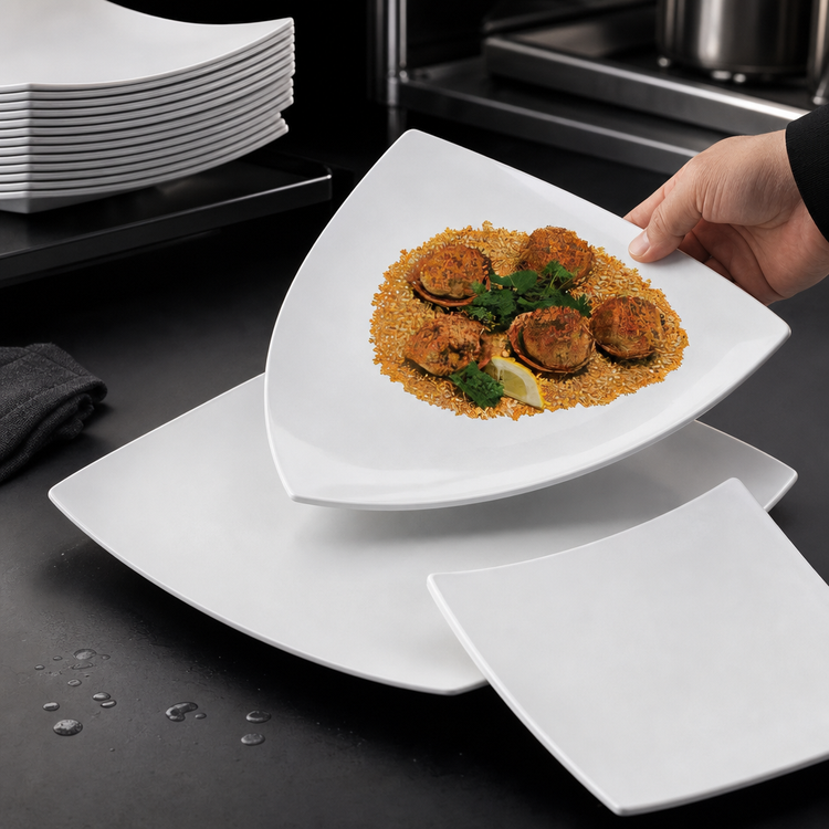 Product image #3 for American Metalcraft Endurance 16-Inch Square Curved Melamine Plate, White