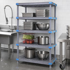Thumbnail image #3 for Quantum Millenia QP244262VS-4 42"W x 24"D x 62"H Gray 4-Shelf Stationary Louvered Polymer Shelving Starter Unit