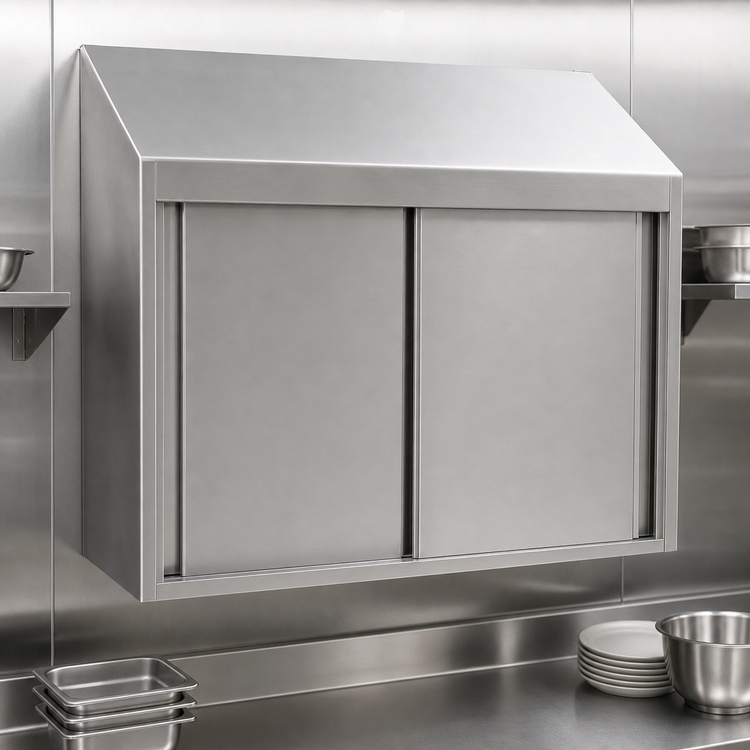 Product image #3 for Eagle Group WCS-96 96-Inch Wall-Mounted Stainless Steel Storage Cabinet with Sliding Doors
