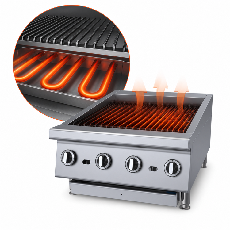 Product image #3 for Garland GTBG24-NR24 24-Inch Heavy-Duty Countertop Gas Radiant Charbroiler with Non-Adjustable Cast Iron Grates