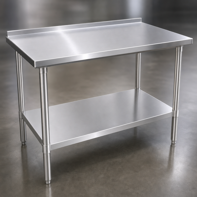 Product image #3 for John Boos Stallion 72" x 30" Stainless Steel Work Table with Rear Upturn and Adjustable Undershelf