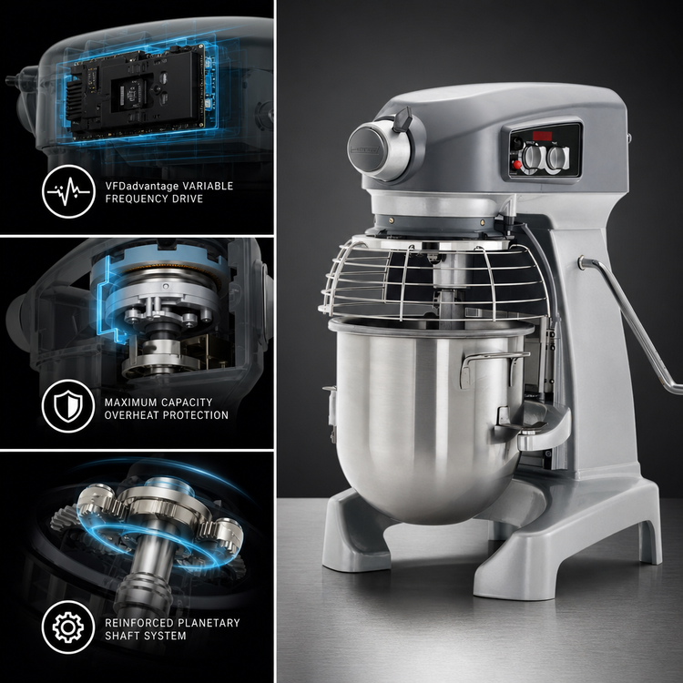 Product image #3 for Hobart HL120-2STD 12-Quart Legacy+ Bench Planetary Mixer with Bowl, Beater & Whip