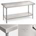 Thumbnail image #3 for Advance Tabco 108-Inch x 48-Inch 14-Gauge 304 Stainless Steel Work Table with No-Drip Edge and Galvanized Undershelf