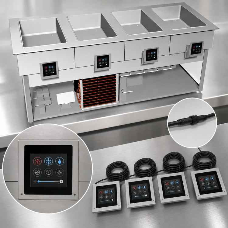 Product image #3 for Duke HCF-4 Four Pan Hot/Cold/Freeze Drop-In Food Well Unit