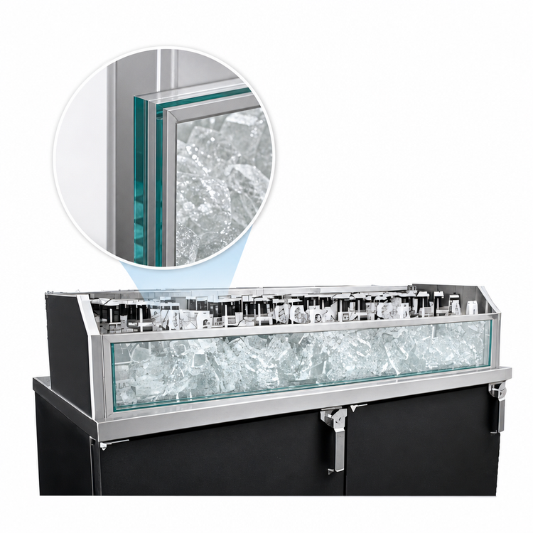 Product image #3 for Glastender Back Bar Glass Ice Display Unit, 108"W x 12"D x 9"H