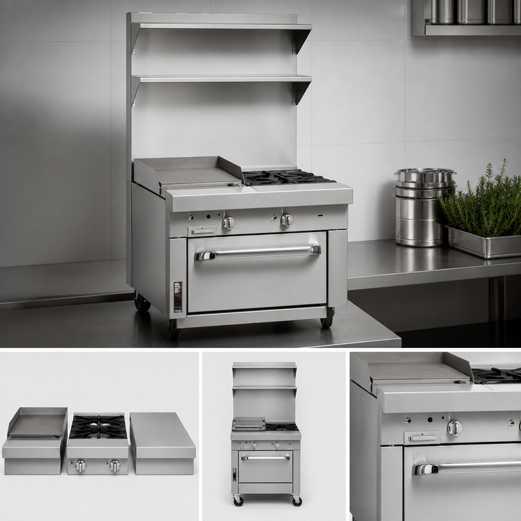 Product image #3 for Southbend Platinum 32-Inch Modular Heavy Duty Gas Range with 2 Open Burners and 16-Inch Griddle