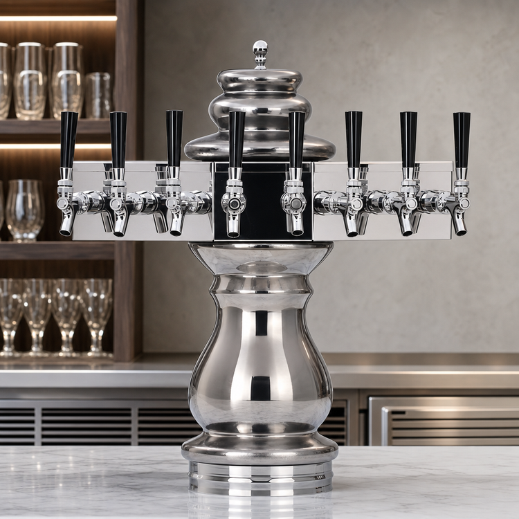 Product image #3 for Glastender BM-2-MF Braumeister 2-Faucet Mirror Finish Air-Cooled Draft Dispensing Tower