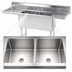 Thumbnail image #3 for Advance Tabco Special Value Series 2-Compartment Fabricated Sink with Left & Right Drainboards, 24 x 24 x 14 in Bowls, 84 in Overall Length