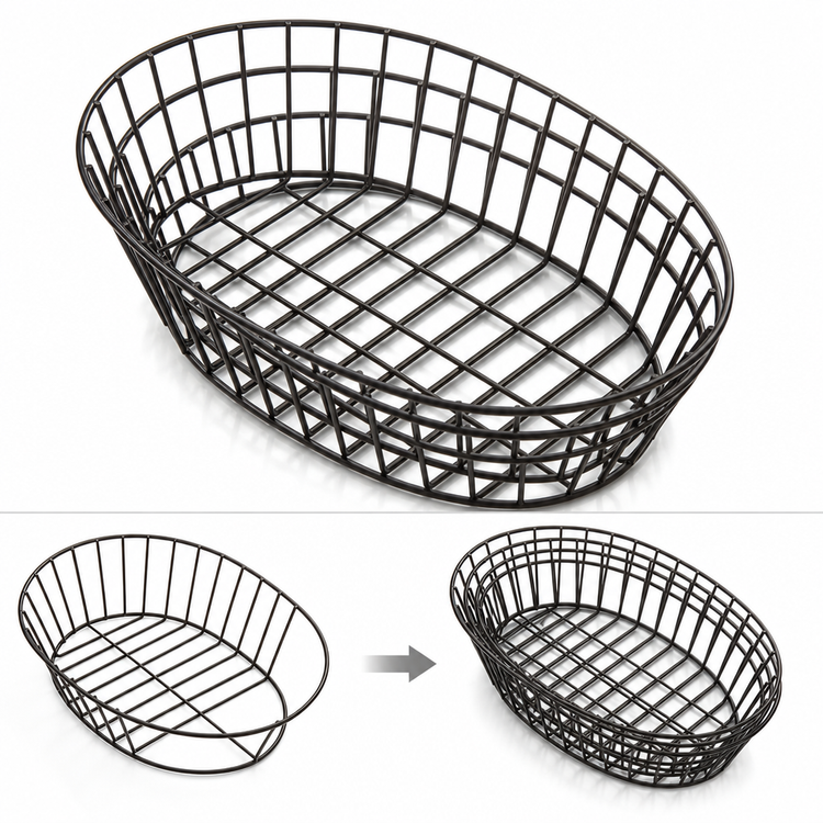 Product image #3 for American Metalcraft Nestable Oval Metal Serving Basket, 11 x 8 x 2-1/2 Inch