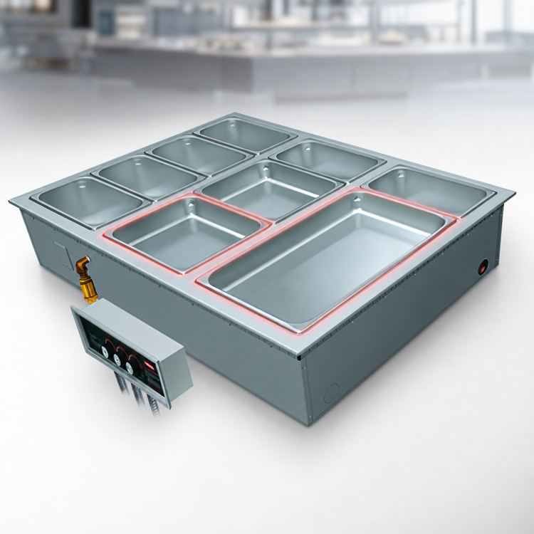 Product image #3 for Hatco HWBI43-2D Drop-In Insulated Modular/Ganged Heated Well, 2 x 4/3-Size Pans, with Drain