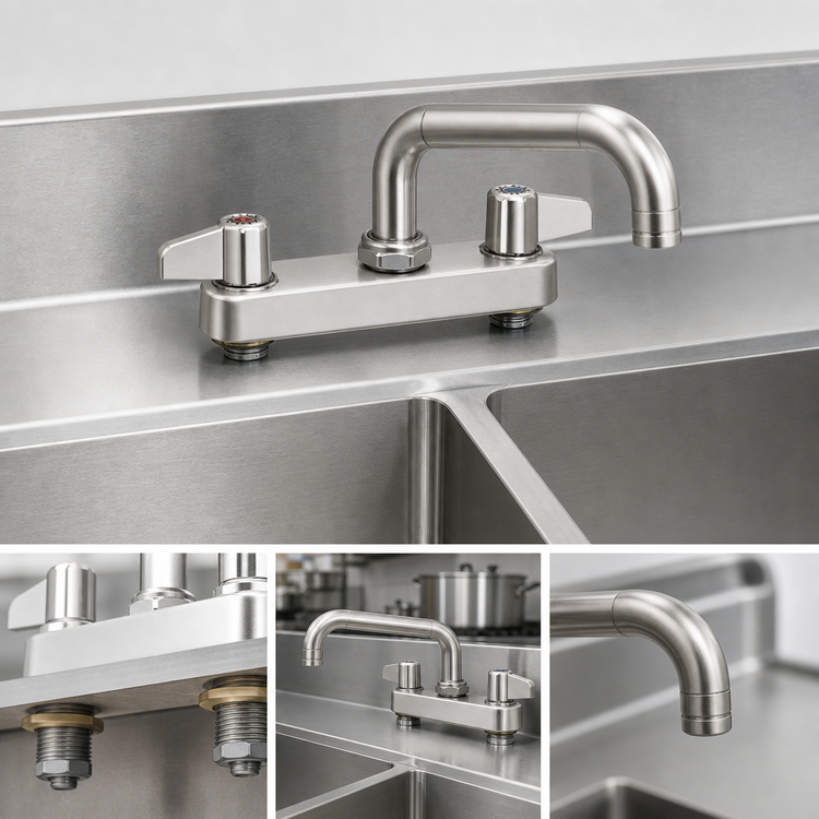 Product image #3 for Equip 8-Inch Deck Mount Workboard Faucet with 6-Inch Swivel Swing Spout