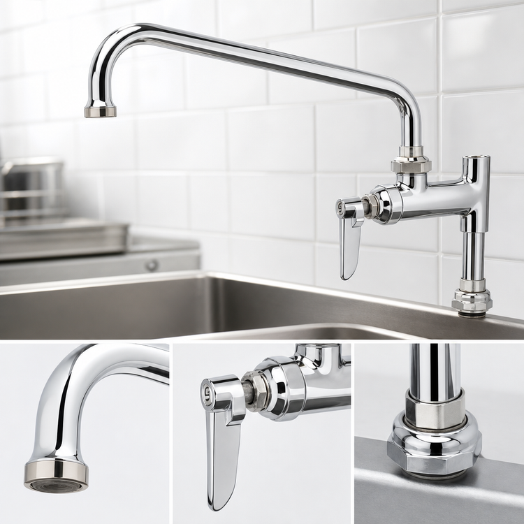 Product image #3 for T&S Brass EasyInstall Pre-Rinse Add-On Faucet with 12-Inch Swing Nozzle and Lever Handle
