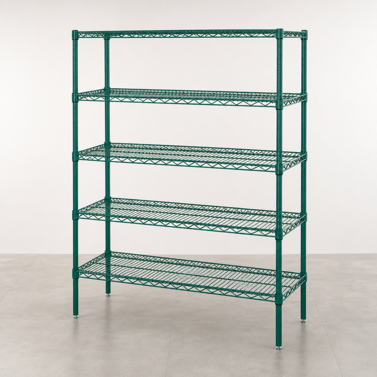 Product image #3 for Quantum 60"W x 36"D x 63"H 5-Shelf Stationary Wire Shelving Starter Kit