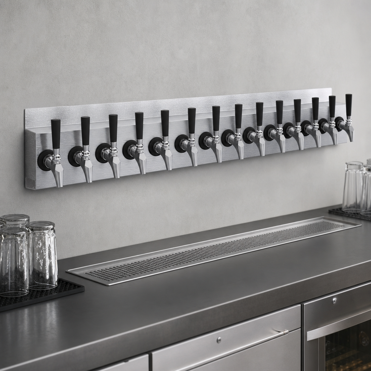 Product image #3 for Krowne 42-Inch Wall-Mount Glycol-Cooled Draft Beer Tower, 14 Faucet Capacity