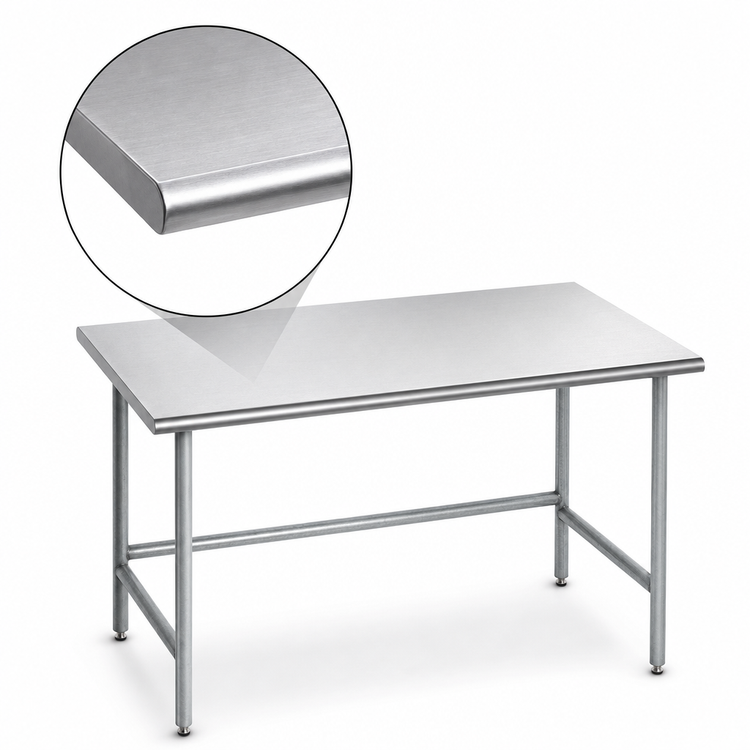 Product image #3 for Advance Tabco 48" x 48" 14-Gauge 304 Stainless Steel Top Work Table with Galvanized Base