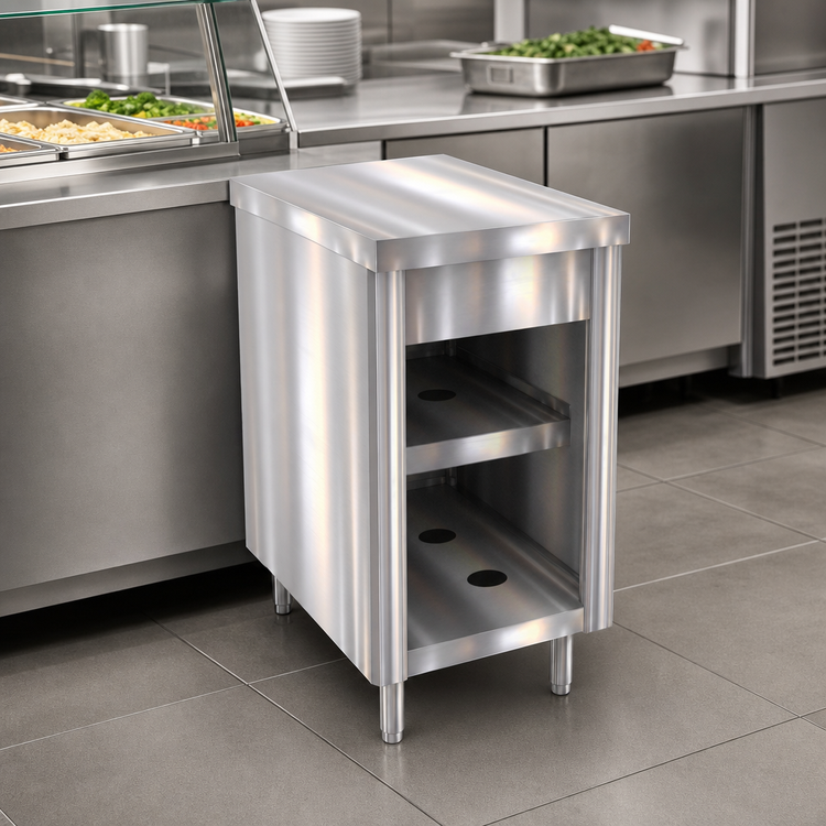 Product image #2 for Thurmaduke Solid Top Stainless Steel Utility Counter with Undershelves, 18 x 32 x 36 Inches
