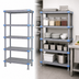 Thumbnail image #3 for Millenia 30-Inch Wide x 18-Inch Deep x 50-Inch High Gray Polymer Stationary Starter Shelving Unit with 5 Solid Shelves