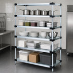 Thumbnail image #3 for Quantum WR74-1454SG-5 Solid Shelving Starter Kit, 54"W x 14"D x 74"H, 5 Galvanized Steel Shelves, Stationary