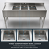 Thumbnail image #3 for 18/304 Stainless Steel Three-Compartment Underbar Sink with Left and Right Drainboards, 59-1/2 Inch Wide