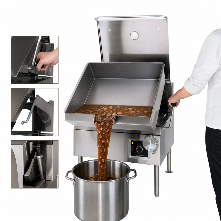 Product image #3 for Cleveland DuraPan 30-Gallon Gas Braising Pan / Tilting Skillet with Modular Open Base