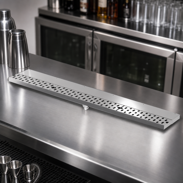 Product image #3 for Top Shelf 30-Inch Stainless Steel Underbar Drink Rail Drainer