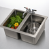 Thumbnail image #3 for Advance Tabco Special Value Series 2-Compartment Drop-In Sink, 10 x 14 x 10-Inch Bowls, with Faucet and Basket Drain