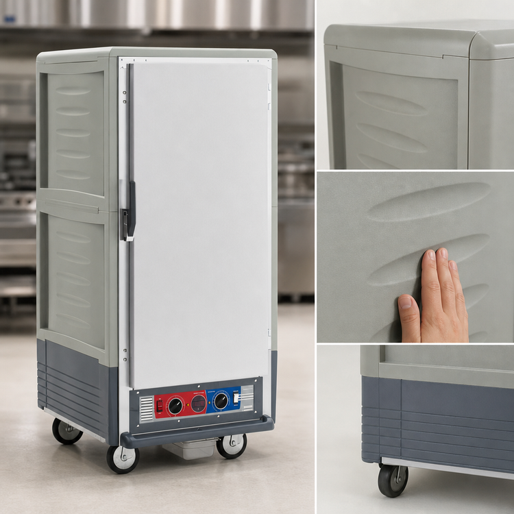 Product image #3 for Metro C5 3 Series Mobile 3/4 Height Heated Holding and Proofing Cabinet with Gray Insulation Armour, Lower Wattage, Fixed Wire Slides