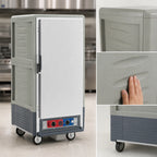 Thumbnail image #3 for Metro C5 Insulation Armour C537-CLFS-4-GY Mobile 3/4-Height Heated Holding & Proofing Cabinet, 120V, Fixed Wire Slides, 26 Hotel Pan Capacity
