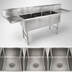 Thumbnail image #3 for John Boos B Series 3-Compartment Stainless Steel Sink with Left and Right Drainboards, 123-1/4 Inch W x 35-1/2 Inch D x 44 Inch H
