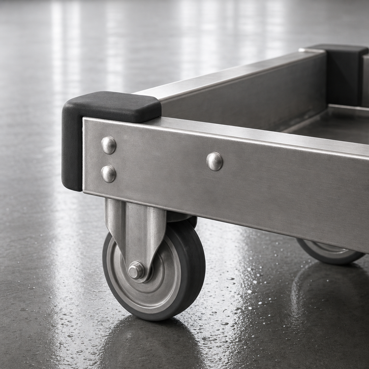 Product image #3 for Metro D2124SCB Stainless Steel Truck Dolly Frame — 24 Inches W x 21 Inches D (Corner Bumpers, Made-to-Order)