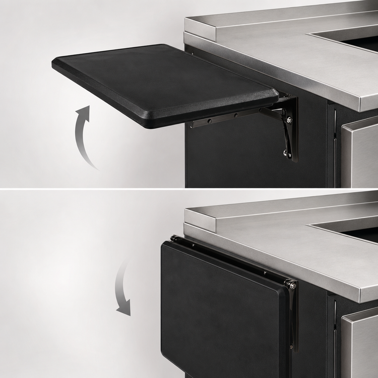 Product image #3 for SixStar Black Polyethylene Drop-Down End Shelf for Food Bars, 20-5/8 x 15-7/8 x 1-3/4 Inches