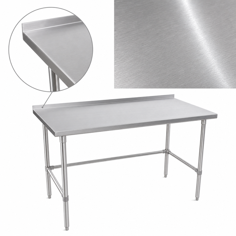 Product image #3 for John Boos Stallion 84" x 36" Stainless Steel Work Table with 1-1/2" Rear Riser and Safety Edge