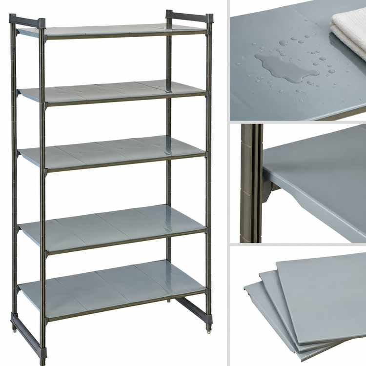 Product image #3 for Cambro Camshelving Basics Plus 36" W x 21" D x 84" H 5-Shelf Solid Stationary Starter Unit