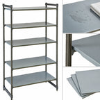 Thumbnail image #3 for Cambro Camshelving® Basics Plus CBU213684S5580 5-Shelf Solid Polymer Shelving Unit, 36"W x 21"D x 84"H, Stationary Starter, Brushed Graphite