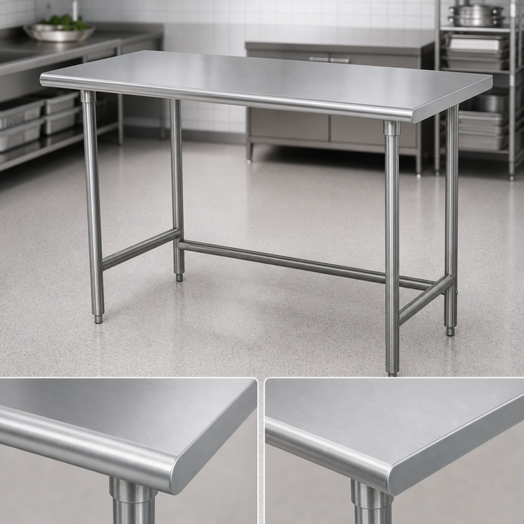 Product image #3 for Advance Tabco Special Value Series 84-Inch x 30-Inch Flat Top Open Base Work Table