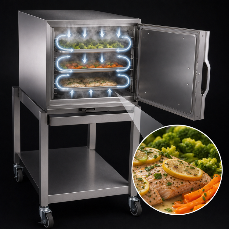 Product image #3 for AccuTemp Evolution Connected Boilerless Electric Convection Steamer, 1 Compartment, 3-Pan Capacity